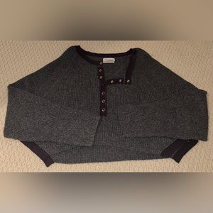 Urban Outfitters Cropped Button-up Pullover